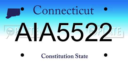 AIA5522 Connecticut License Plate