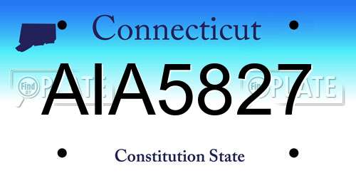 AIA5827 Connecticut License Plate