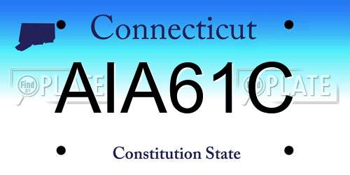 AIA61C Connecticut License Plate