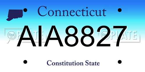 AIA8827 Connecticut License Plate