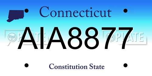 AIA8877 Connecticut License Plate