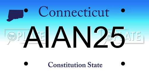 AIAN25 Connecticut License Plate