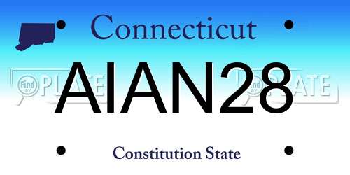 AIAN28 Connecticut License Plate