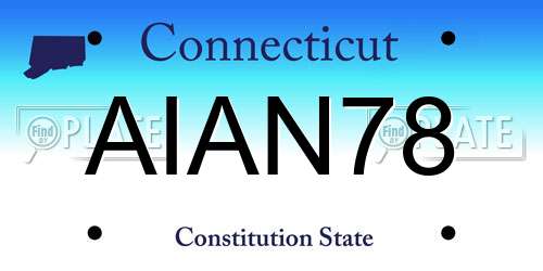 AIAN78 Connecticut License Plate