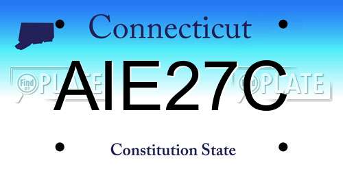 AIE27C Connecticut License Plate