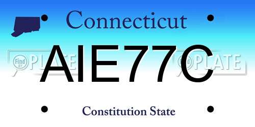 AIE77C Connecticut License Plate