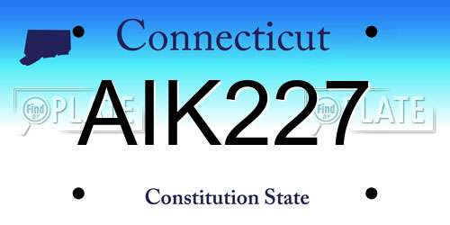 AIK227 Connecticut License Plate