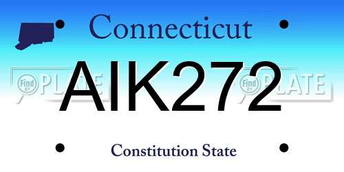 AIK272 Connecticut License Plate