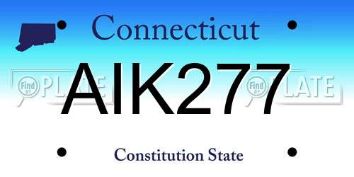 AIK277 Connecticut License Plate
