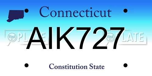 AIK727 Connecticut License Plate
