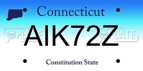 AIK72Z Connecticut License Plate