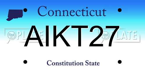 AIKT27 Connecticut License Plate