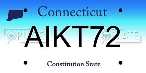 AIKT72 Connecticut License Plate