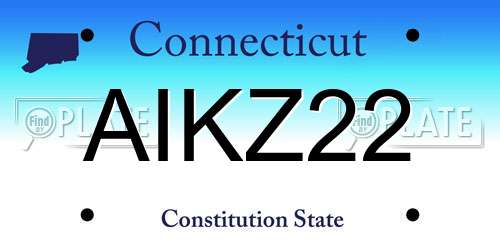 AIKZ22 Connecticut License Plate