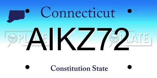 AIKZ72 Connecticut License Plate