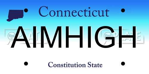 AIMHIGH Connecticut License Plate