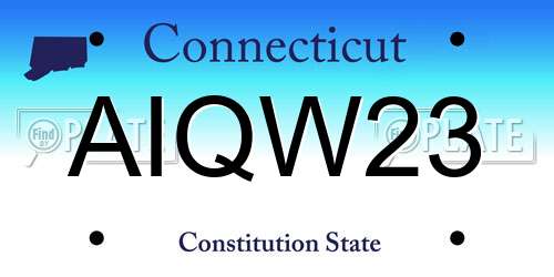 AIQW23 Connecticut License Plate