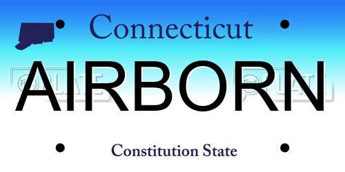 AIRBORN Connecticut License Plate