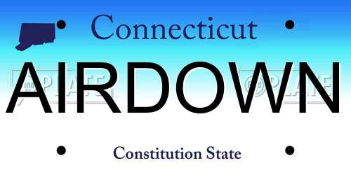 AIRDOWN Connecticut License Plate