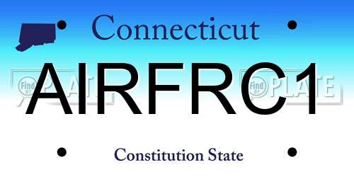 AIRFRC1 Connecticut License Plate