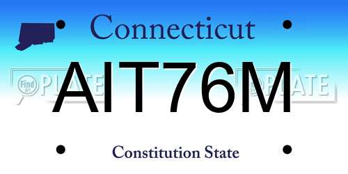 AIT76M Connecticut License Plate