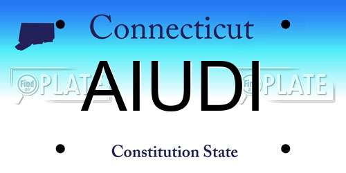 AIUDI Connecticut License Plate