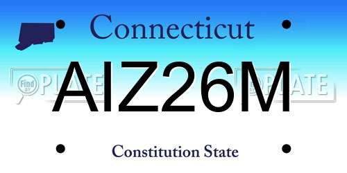 AIZ26M Connecticut License Plate
