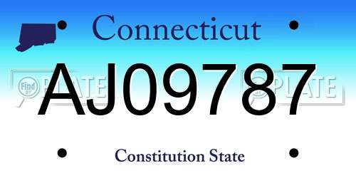 AJ09787 Connecticut License Plate