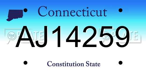 AJ14259 Connecticut License Plate