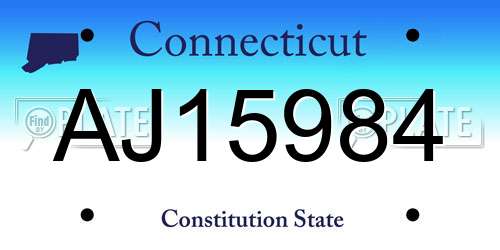 AJ15984 Connecticut License Plate