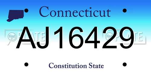 AJ16429 Connecticut License Plate