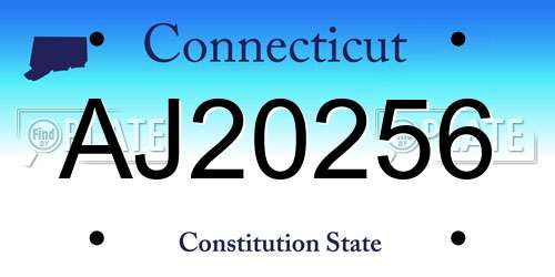 AJ20256 Connecticut License Plate
