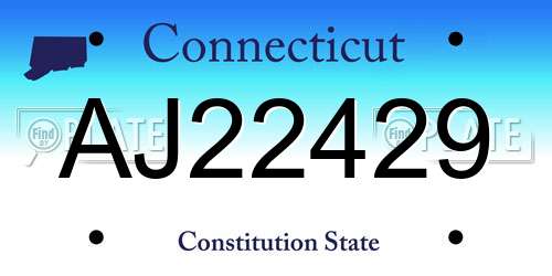AJ22429 Connecticut License Plate