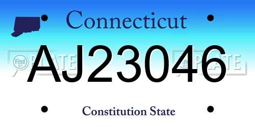 AJ23046 Connecticut License Plate