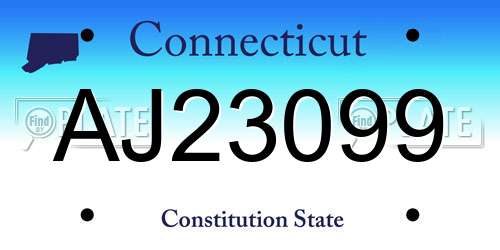 AJ23099 Connecticut License Plate