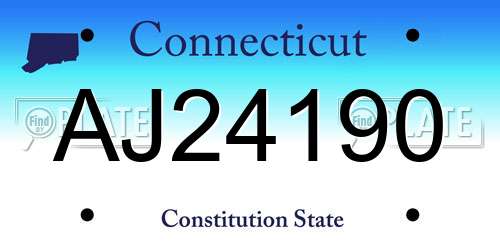 AJ24190 Connecticut License Plate