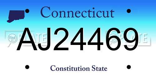 AJ24469 Connecticut License Plate