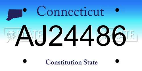 AJ24486 Connecticut License Plate