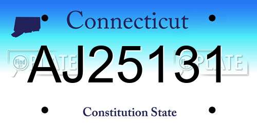 AJ25131 Connecticut License Plate