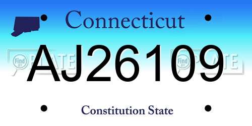 AJ26109 Connecticut License Plate