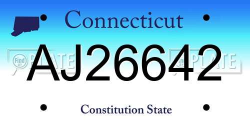 AJ26642 Connecticut License Plate