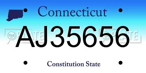 AJ35656 Connecticut License Plate