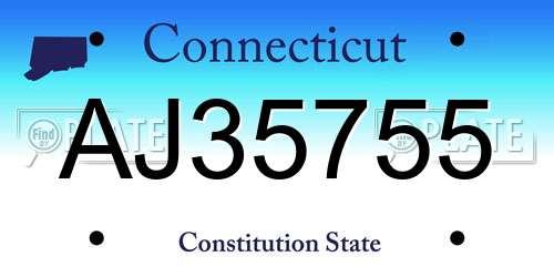 AJ35755 Connecticut License Plate