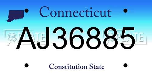 AJ36885 Connecticut License Plate