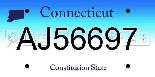 AJ56697 Connecticut License Plate