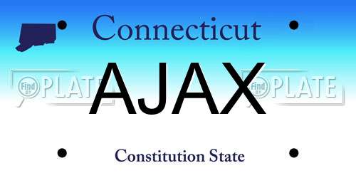 AJAX Connecticut License Plate