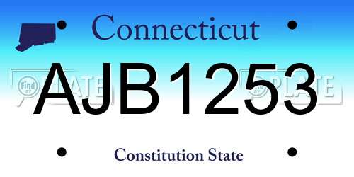 AJB1253 Connecticut License Plate