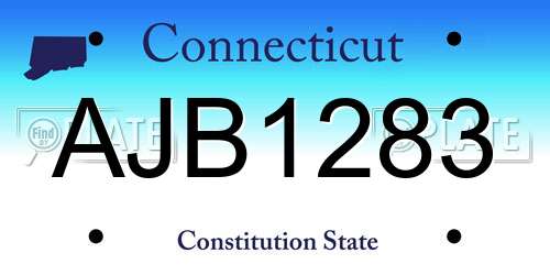 AJB1283 Connecticut License Plate