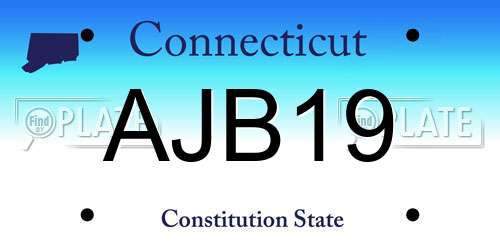 AJB19 Connecticut License Plate