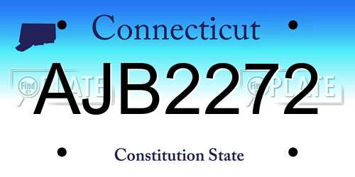 AJB2272 Connecticut License Plate